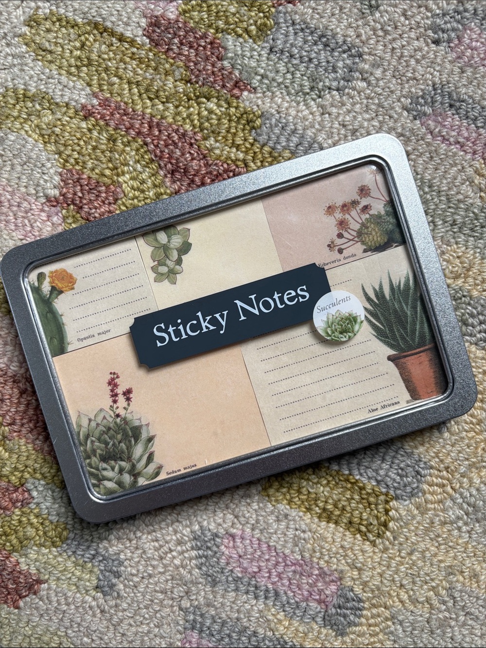 Cavallini &Co. Sticky Notes Succulents NWT 300 count 5 separate sticky note pads